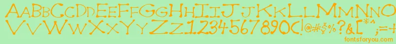 Dot2dot Font – Orange Fonts on Green Background