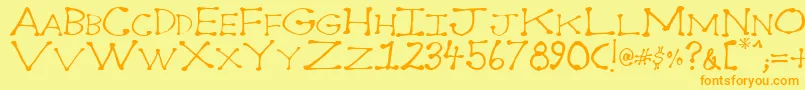 Dot2dot Font – Orange Fonts on Yellow Background