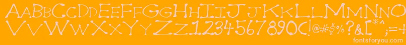 Dot2dot-Schriftart – Rosa Schriften auf orangefarbenem Hintergrund