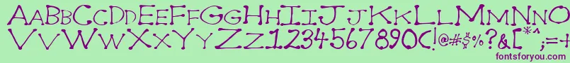 Dot2dot Font – Purple Fonts on Green Background