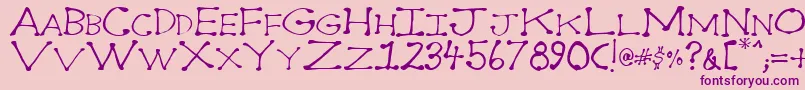 Dot2dot-Schriftart – Violette Schriften auf rosa Hintergrund