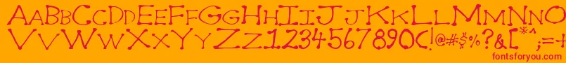 フォントDot2dot – オレンジの背景に赤い文字