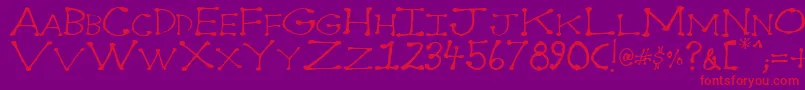 Dot2dot Font – Red Fonts on Purple Background