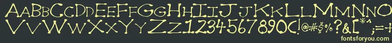 Dot2dot Font – Yellow Fonts on Black Background