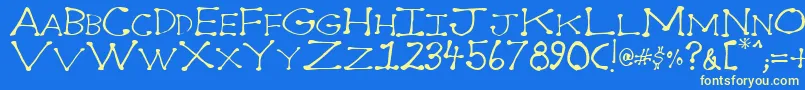 Dot2dot Font – Yellow Fonts on Blue Background