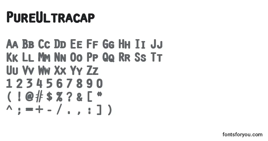 Schriftart PureUltracap – Alphabet, Zahlen, spezielle Symbole