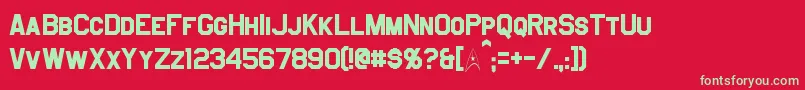 JefferiesBold Font – Green Fonts on Red Background