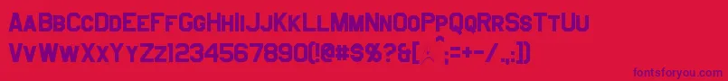 JefferiesBold Font – Purple Fonts on Red Background