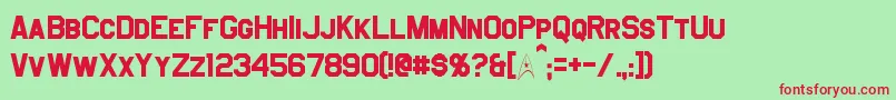 JefferiesBold Font – Red Fonts on Green Background