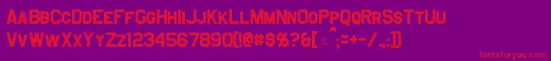 JefferiesBold Font – Red Fonts on Purple Background