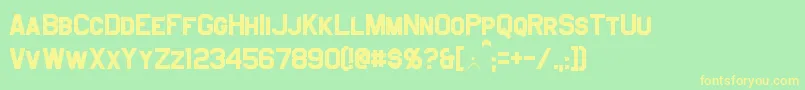 JefferiesBold Font – Yellow Fonts on Green Background