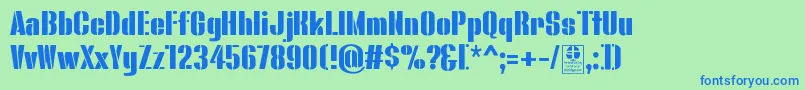 BluefishStencilDemo Font – Blue Fonts on Green Background