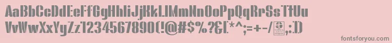 BluefishStencilDemo Font – Gray Fonts on Pink Background