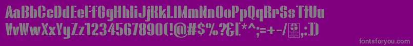 BluefishStencilDemo Font – Gray Fonts on Purple Background