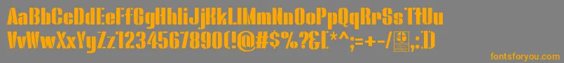 BluefishStencilDemo Font – Orange Fonts on Gray Background