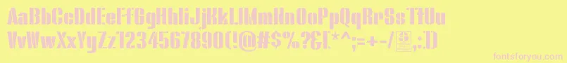 BluefishStencilDemo Font – Pink Fonts on Yellow Background