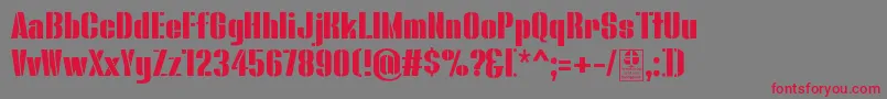 BluefishStencilDemo Font – Red Fonts on Gray Background