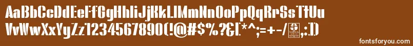 BluefishStencilDemo Font – White Fonts on Brown Background