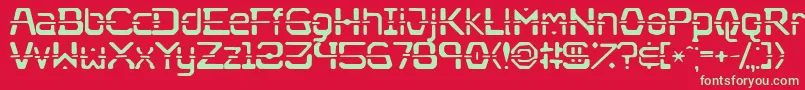 フォントNebullium – 赤い背景に緑の文字