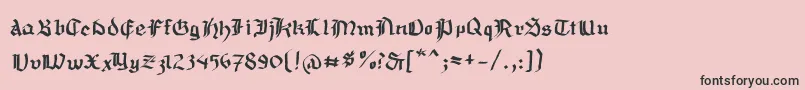 フォントMousefraktur – ピンクの背景に黒い文字