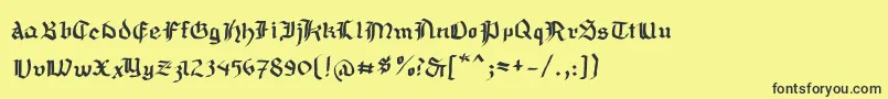 フォントMousefraktur – 黒い文字の黄色い背景