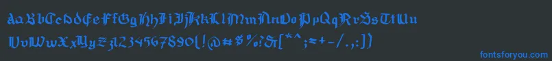 Mousefraktur Font – Blue Fonts on Black Background