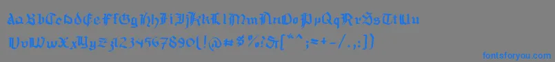 Mousefraktur-Schriftart – Blaue Schriften auf grauem Hintergrund