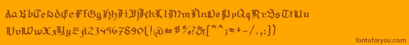 Mousefraktur Font – Brown Fonts on Orange Background