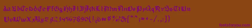 Mousefraktur Font – Purple Fonts on Brown Background