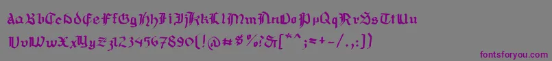 Mousefraktur Font – Purple Fonts on Gray Background