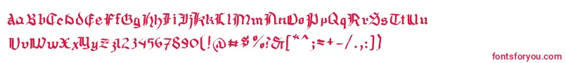 フォントMousefraktur – 赤い文字