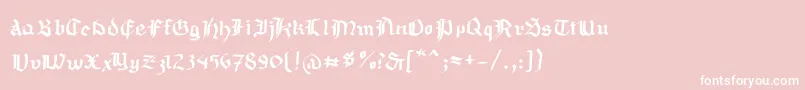 Mousefraktur Font – White Fonts on Pink Background