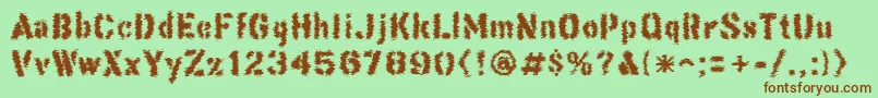 ThisCorrosion Font – Brown Fonts on Green Background