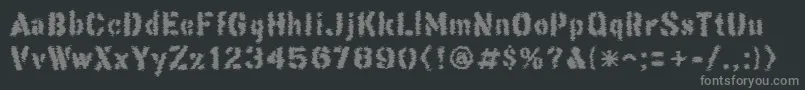 ThisCorrosion-fontti – harmaat kirjasimet mustalla taustalla