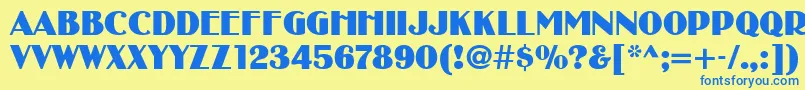 SanasoftBibiNew.Kz Font – Blue Fonts on Yellow Background