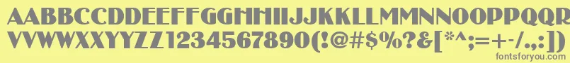 フォントSanasoftBibiNew.Kz – 黄色の背景に灰色の文字