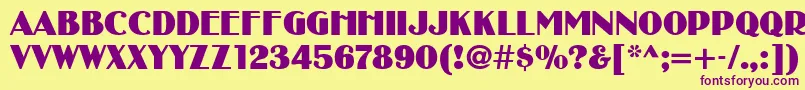 SanasoftBibiNew.Kz-Schriftart – Violette Schriften auf gelbem Hintergrund