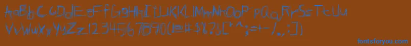 Brokpn Font – Blue Fonts on Brown Background