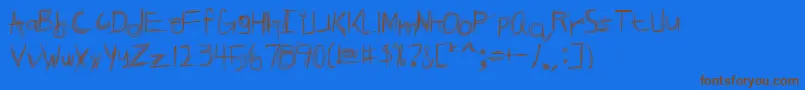 Brokpn Font – Brown Fonts on Blue Background