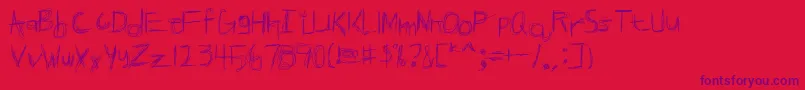Brokpn-Schriftart – Violette Schriften auf rotem Hintergrund