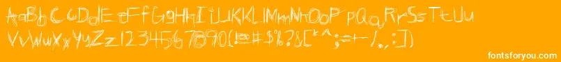 Brokpn-Schriftart – Weiße Schriften auf orangefarbenem Hintergrund