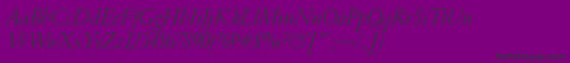 PfgaramondClassicItalic Font – Black Fonts on Purple Background