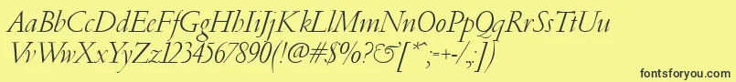 fuente PfgaramondClassicItalic – Fuentes Negras Sobre Fondo Amarillo