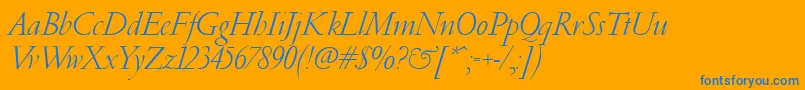 fuente PfgaramondClassicItalic – Fuentes Azules Sobre Fondo Naranja