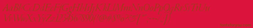 フォントPfgaramondClassicItalic – 赤い背景に茶色の文字