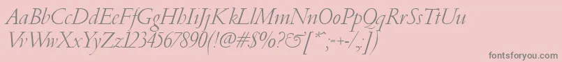 Шрифт PfgaramondClassicItalic – серые шрифты на розовом фоне