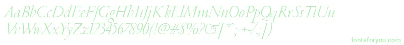 PfgaramondClassicItalic Font – Green Fonts on White Background