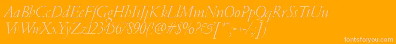PfgaramondClassicItalic-Schriftart – Rosa Schriften auf orangefarbenem Hintergrund