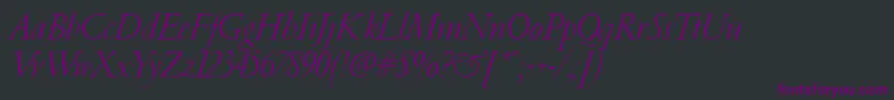 Шрифт PfgaramondClassicItalic – фиолетовые шрифты на чёрном фоне