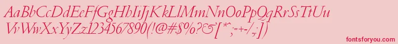 fuente PfgaramondClassicItalic – Fuentes Rojas Sobre Fondo Rosa